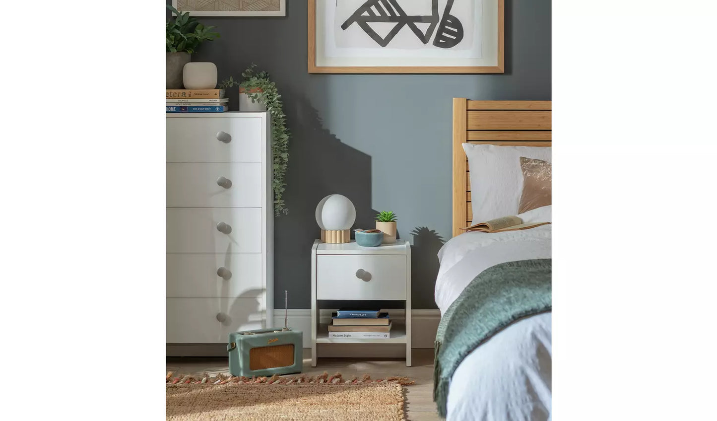 Assembled Seville Beside Table - Oak Effect