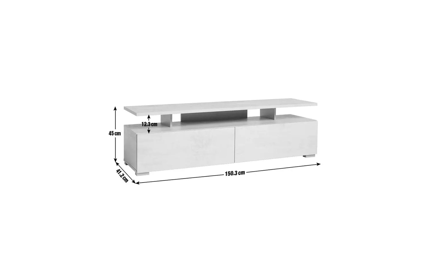 Assembled Habitat Floating Top TV Unit - Black & Brown