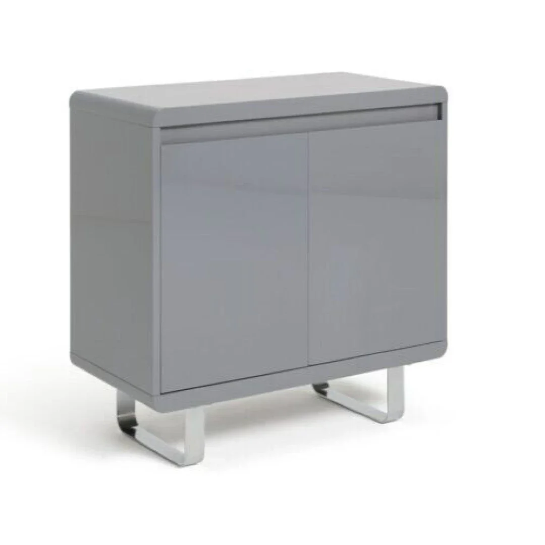 Assembled Sleigh 2 Door Sideboard - Gloss Grey