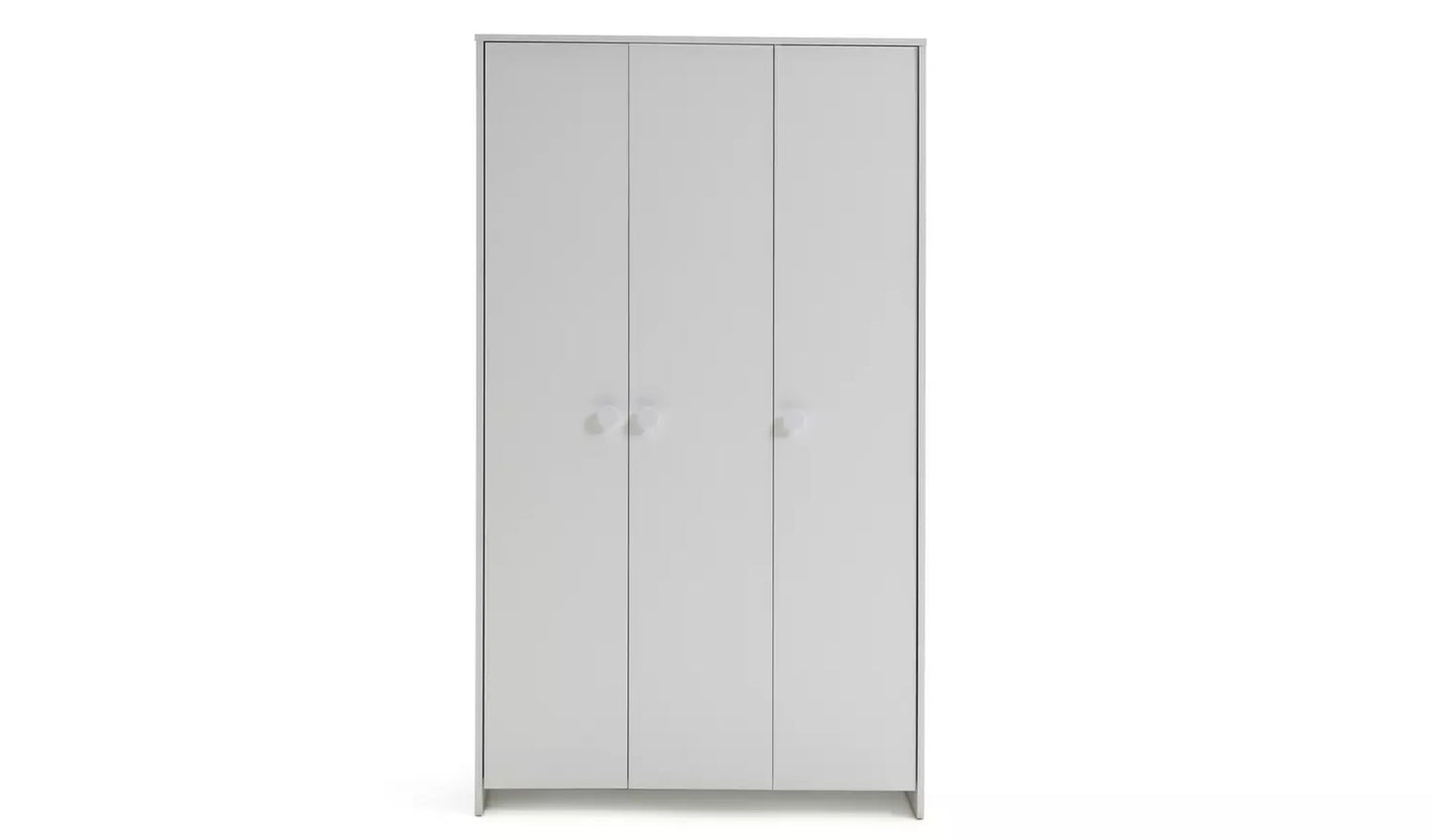 Kids Juno 3 Door Wardrobe - White