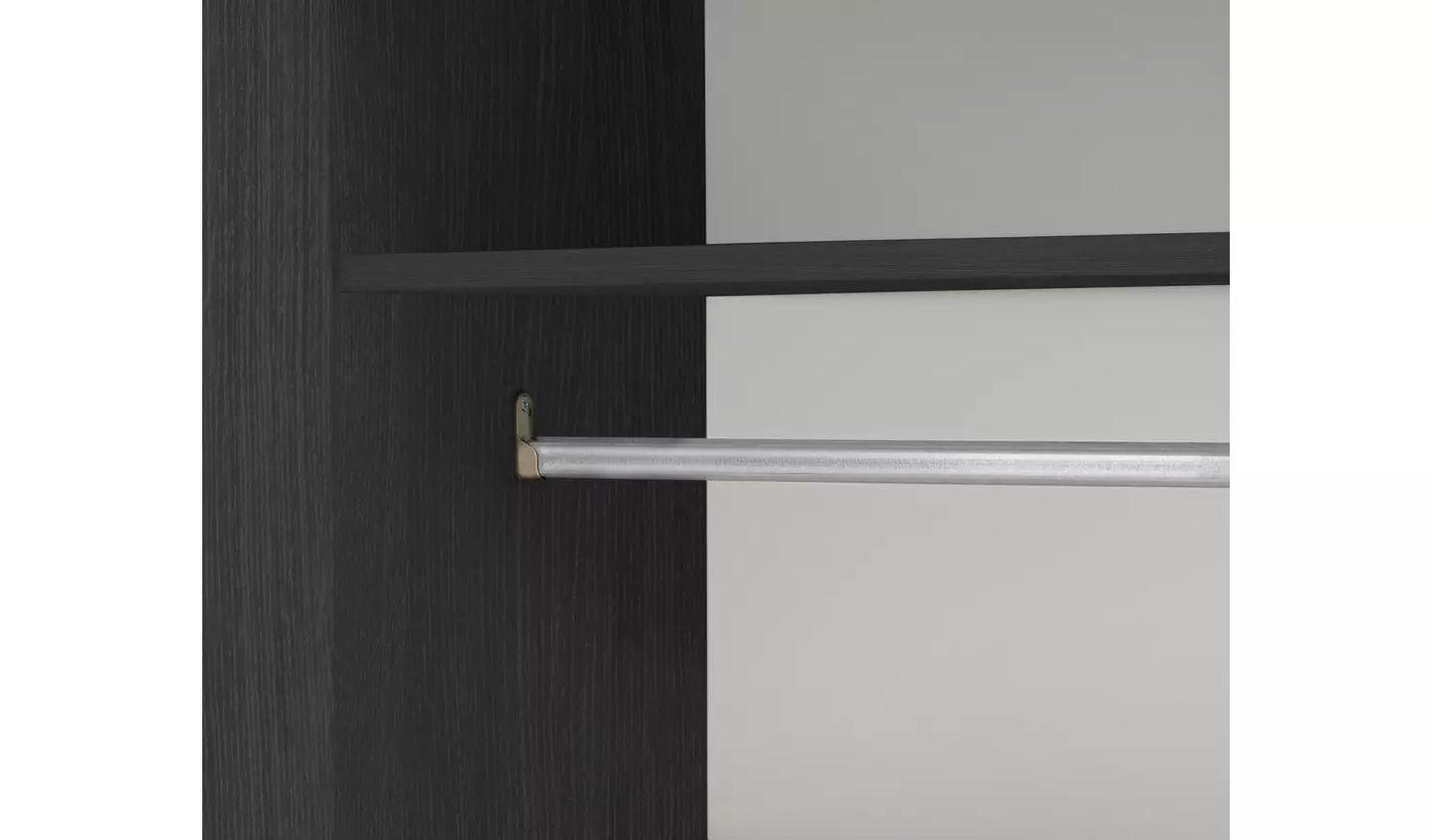 Malibu 3 Door 4 Drawer Mirror Wardrobe -Black Oak