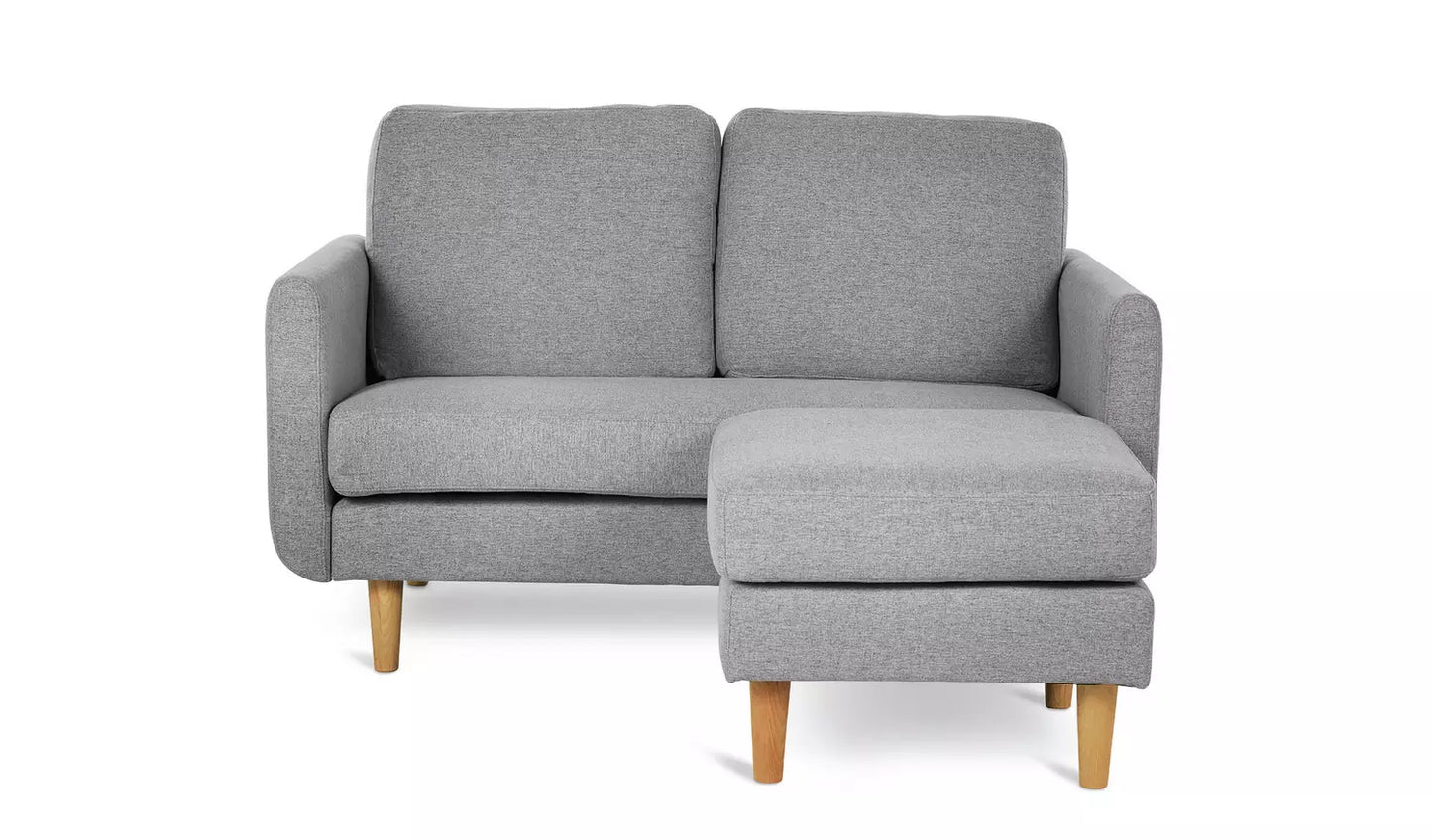 Habitat Remi Fabric 2 Seater Chaise - Light Grey