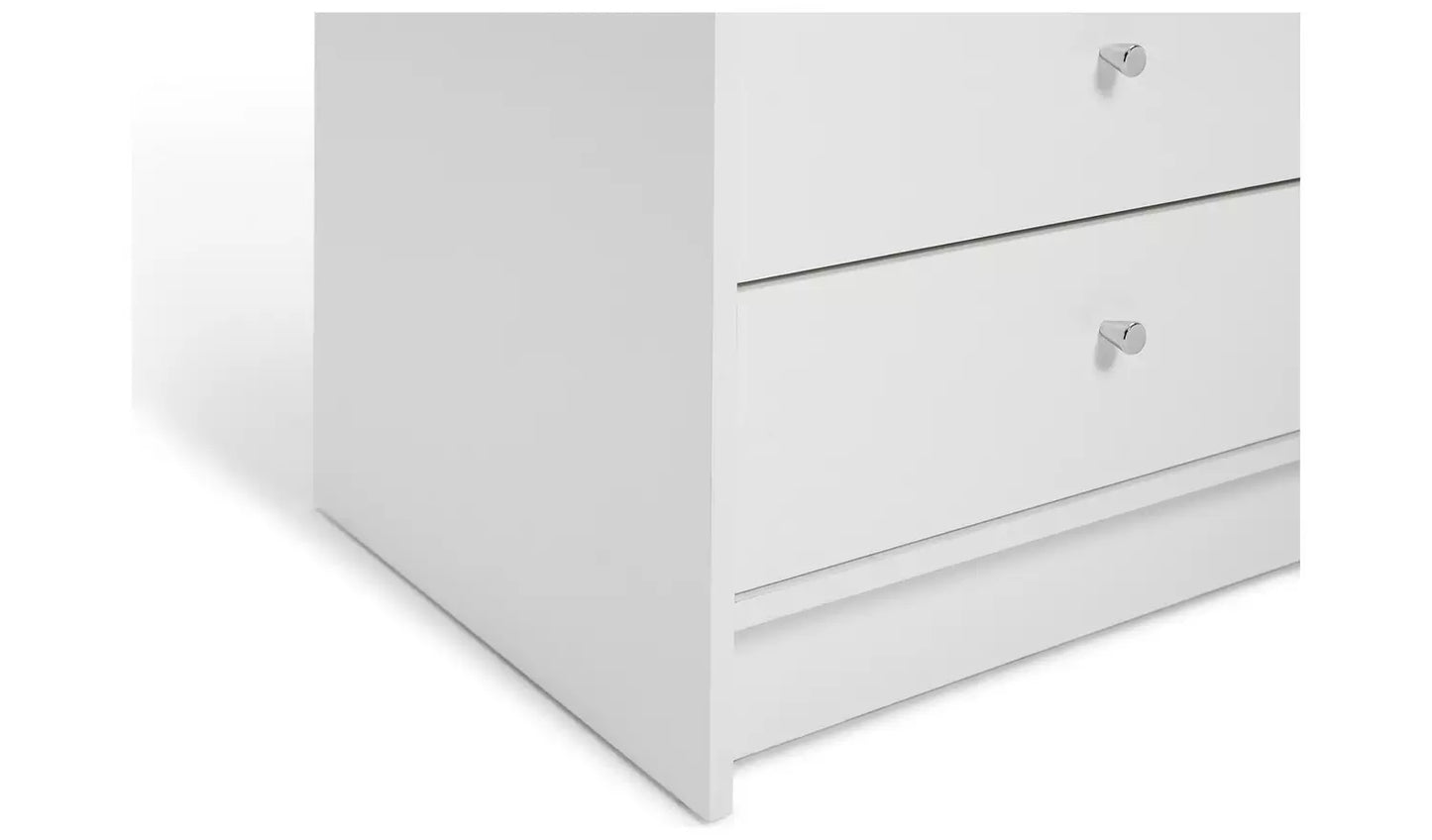 Malibu 2 Door 3 Drawer Mirror Wardrobe - White