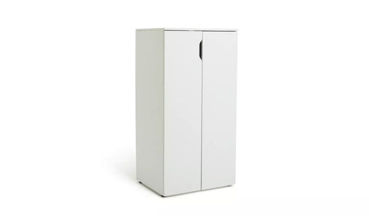 Assembled Habitat Pod 2 Door Short Wardrobe - White / Grey