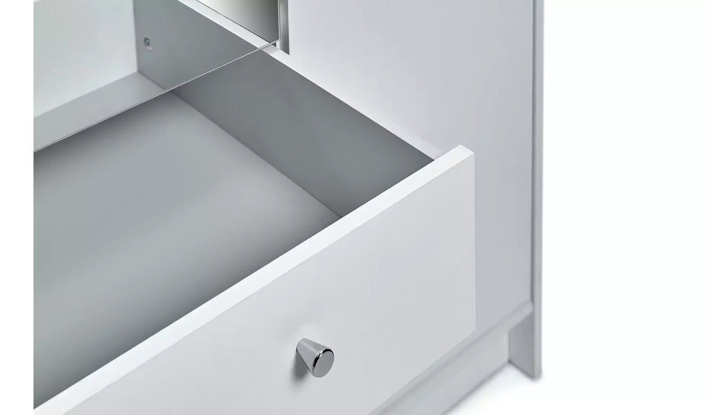 Malibu 4 Door 3 Drawer Mirror Wardrobe - White