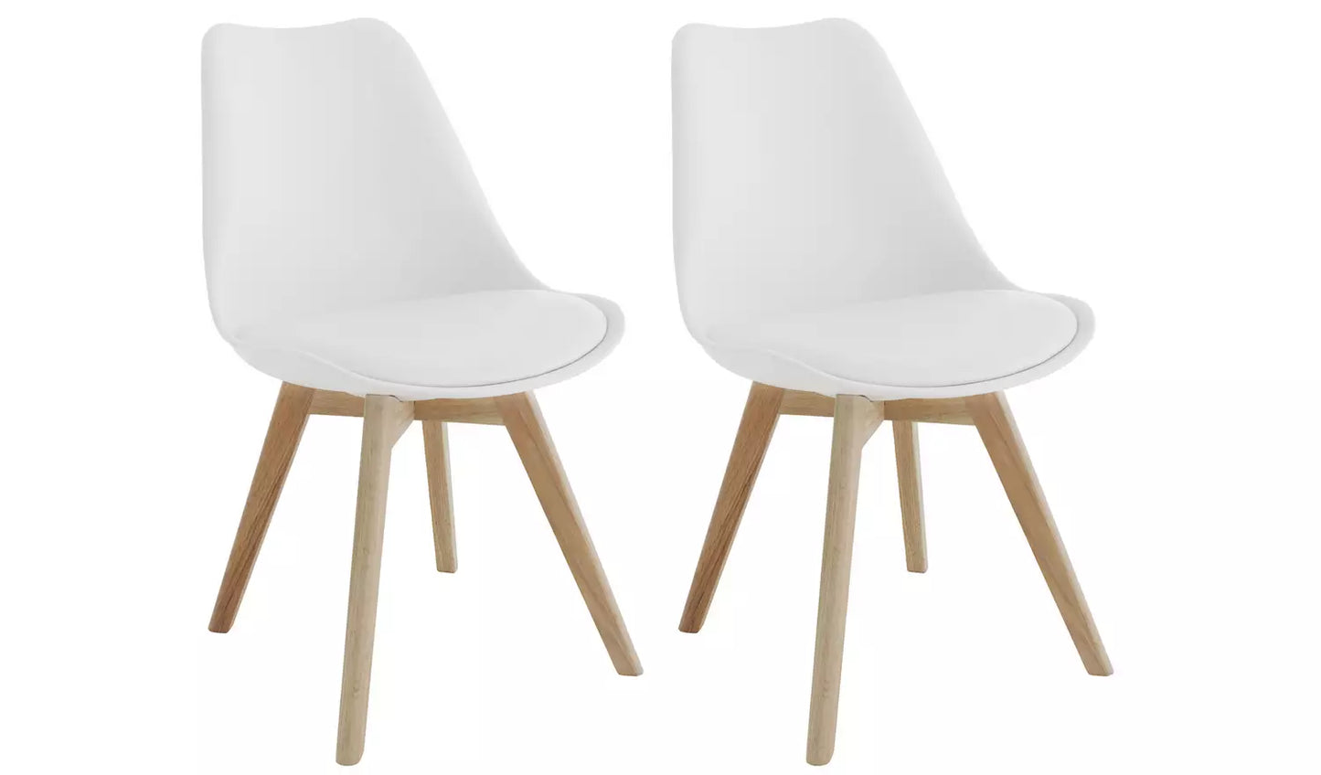 Habitat Jerry Pair of Dining Chair - White