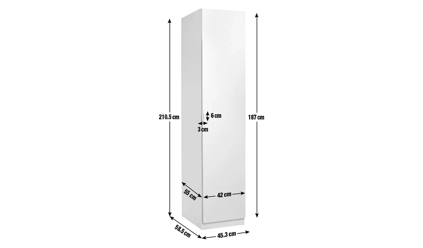 Habitat Munich 1 Door Mirror Wardrobe - White