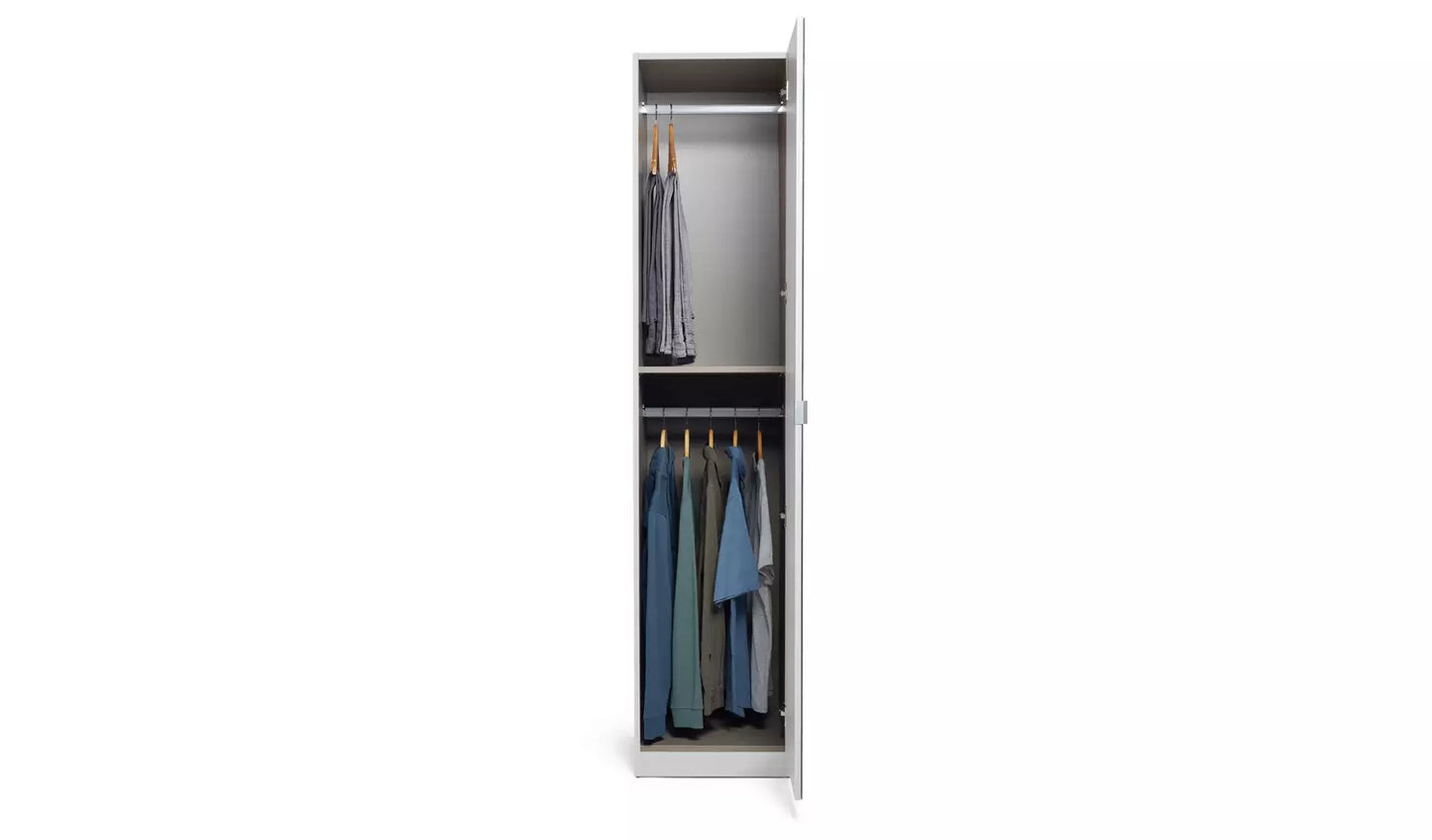 Habitat Munich 1 Door Mirror Wardrobe - White