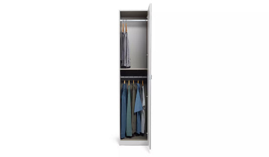 Habitat Munich 1 Door Mirror Wardrobe - White