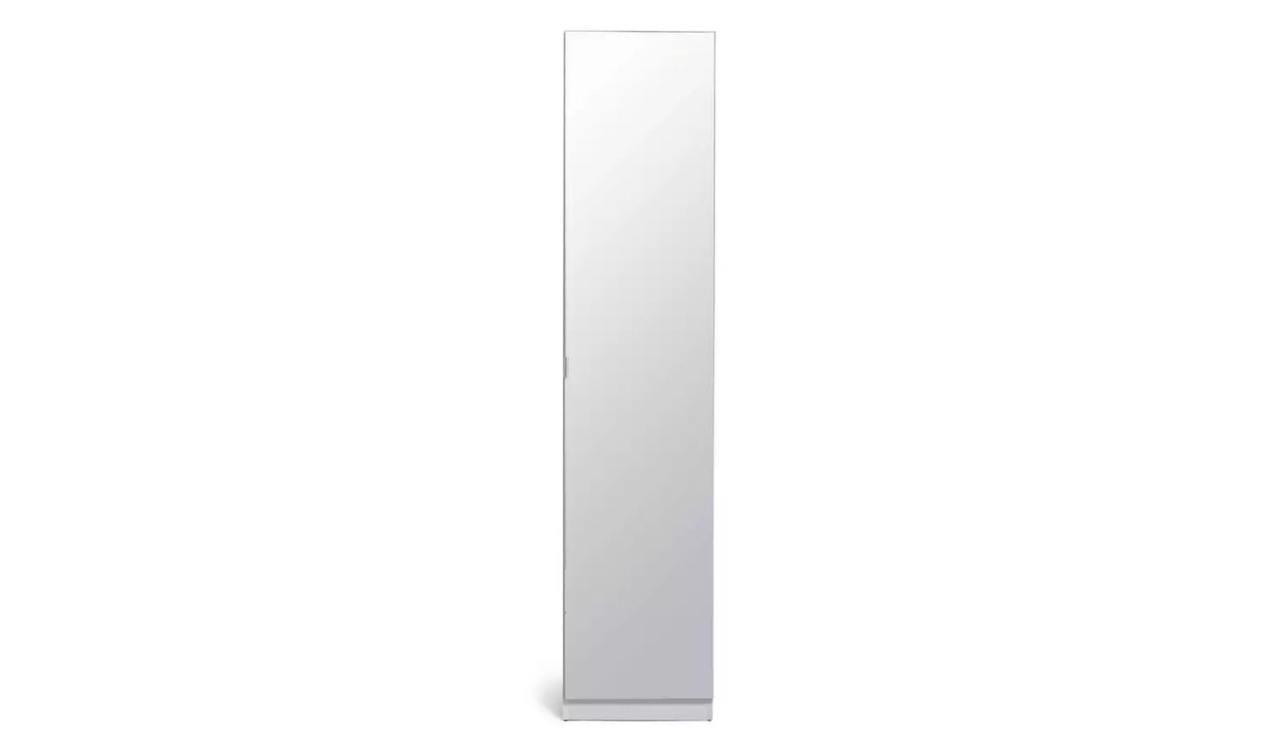 Habitat Munich 1 Door Mirror Wardrobe - White