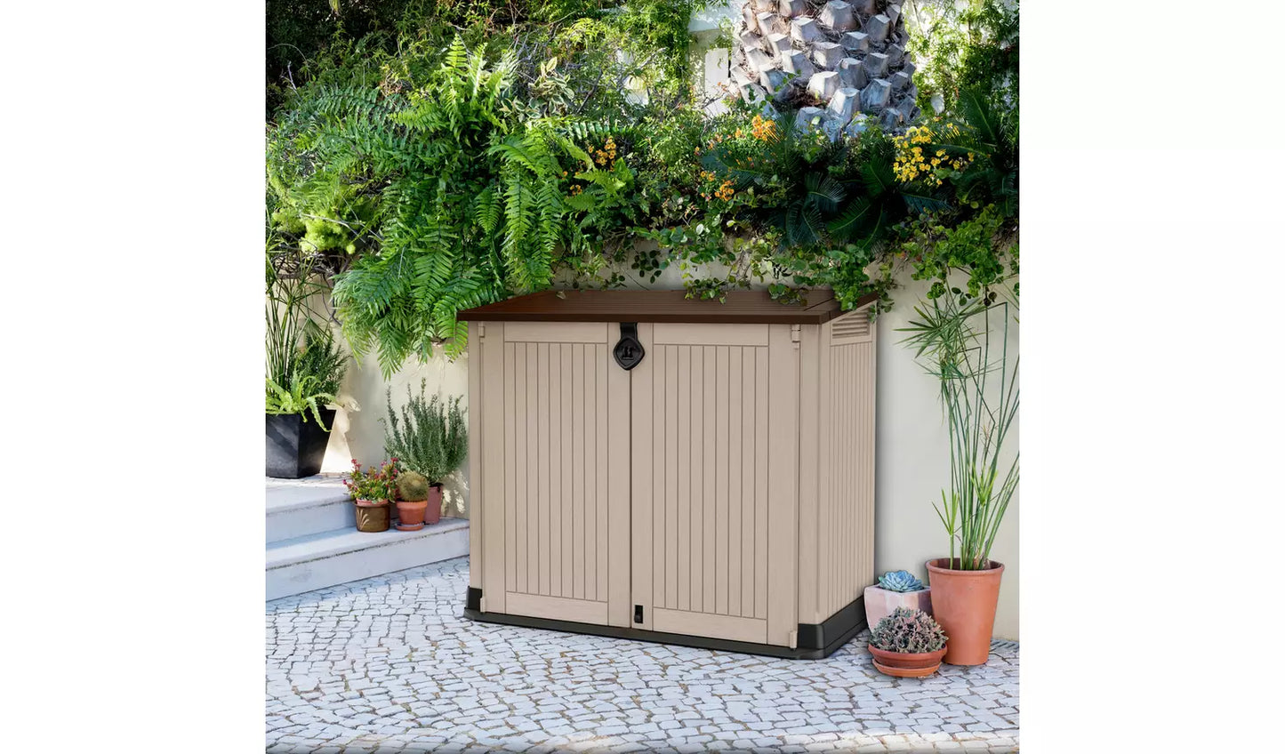 Keter Store It Out Midi 880L Garden Storage Box -Beige/Brown