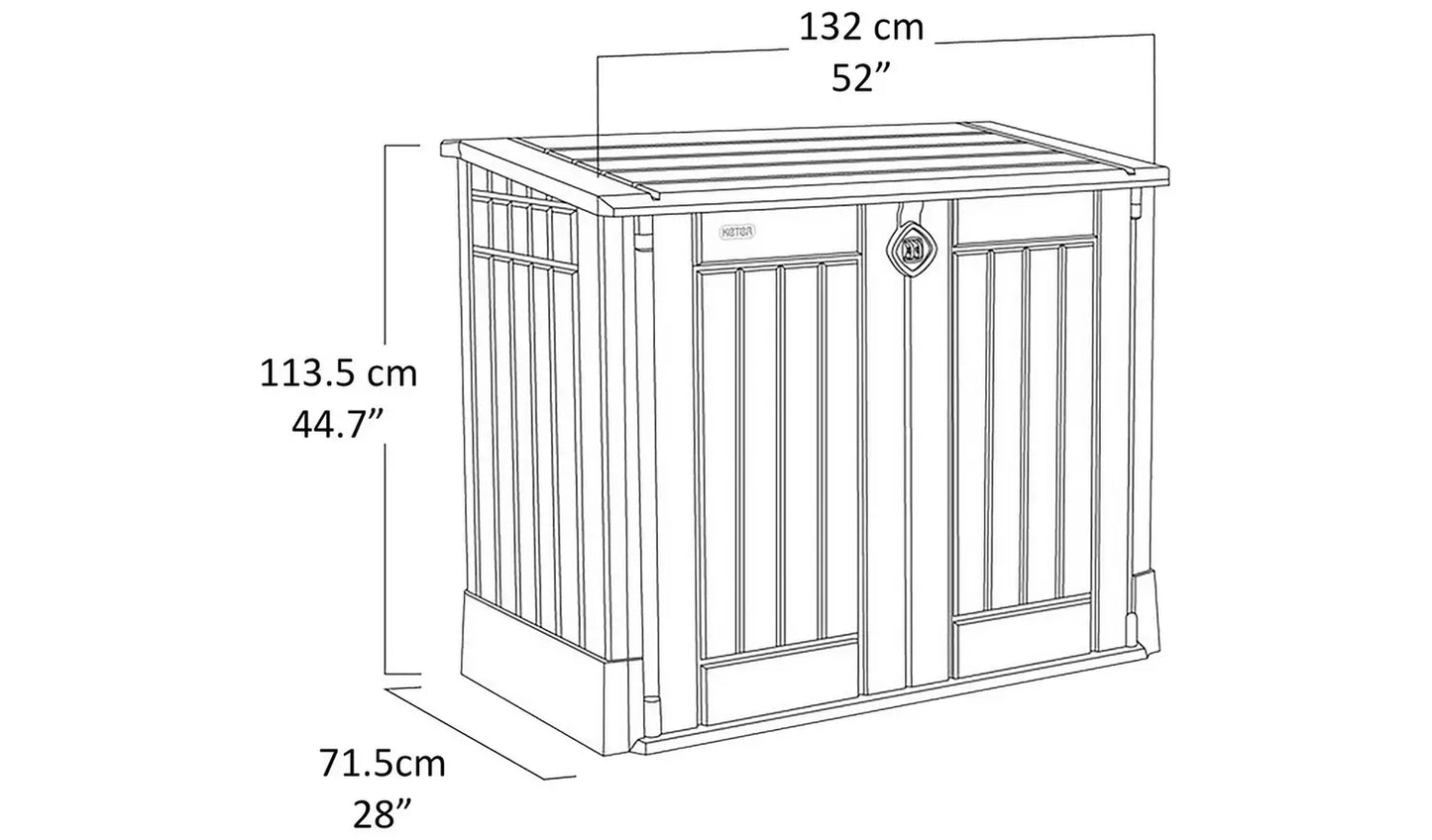 Keter Store It Out Midi 880L Garden Storage Box -Beige/Brown
