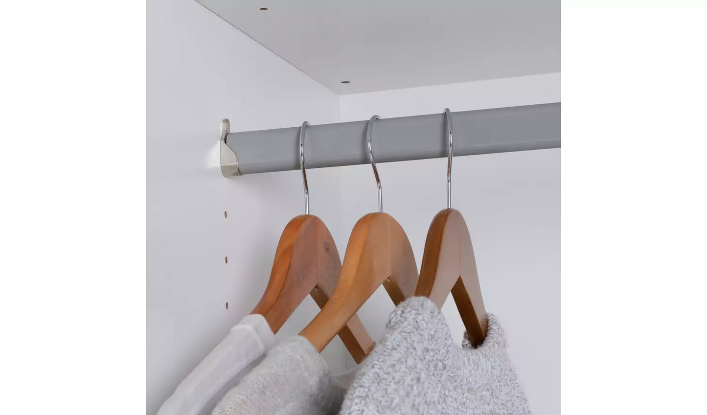 Habitat Munich Panelled 3 Door Mirror Wardrobe - Grey