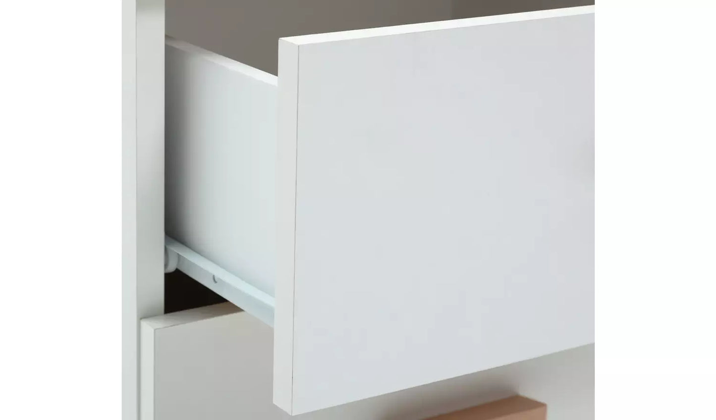 Assembled Habitat Melby 4 Chest of Drawers - White and Acacia