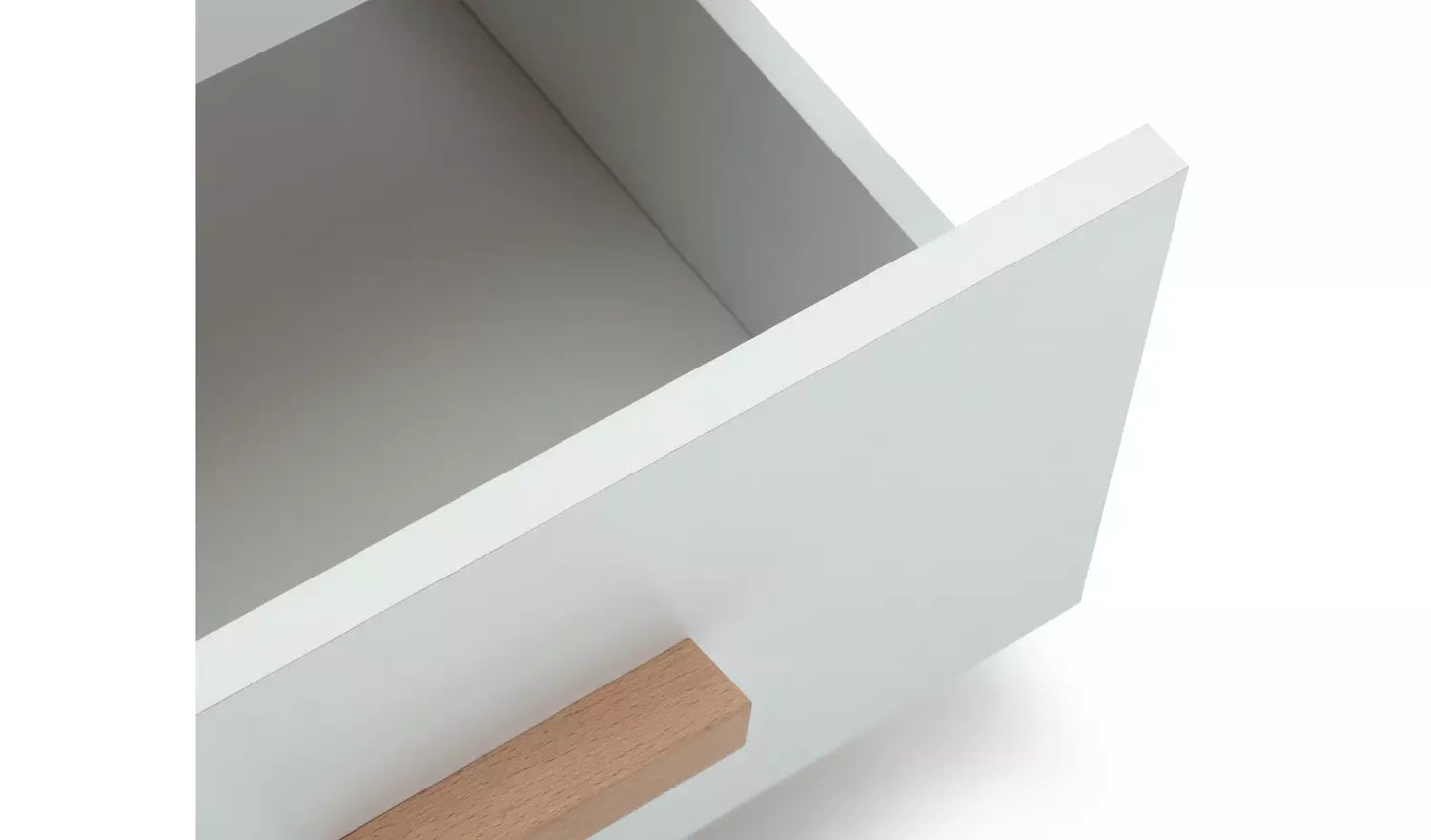 Assembled Habitat Melby 4 Chest of Drawers - White and Acacia