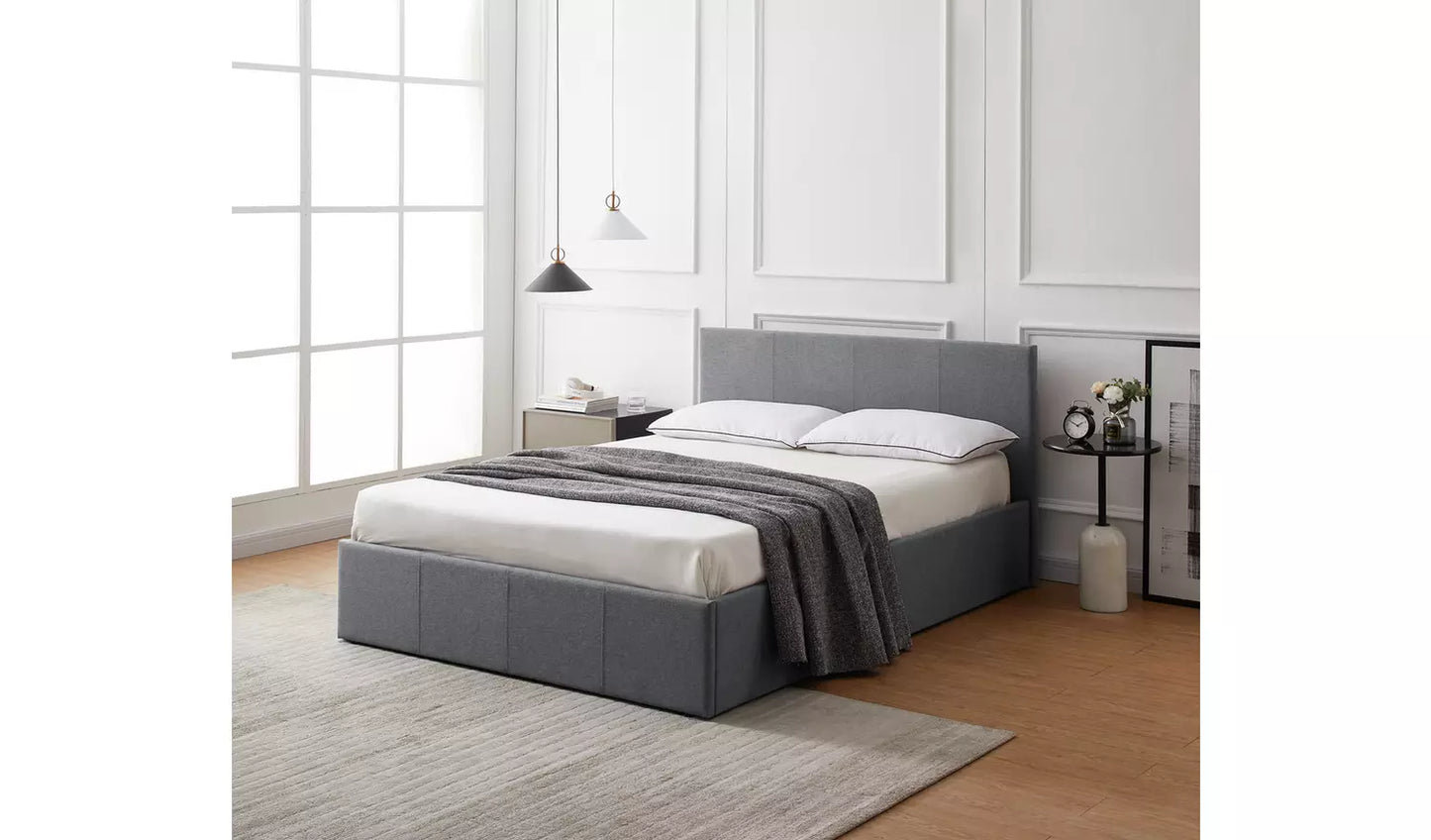 Assembled Heathdon Small Double End Lift Ottoman Bed - Grey