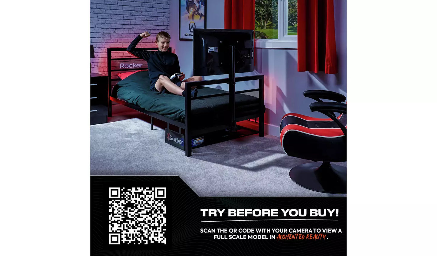X Rocker BaseCamp TV and Gaming Bed - Black
