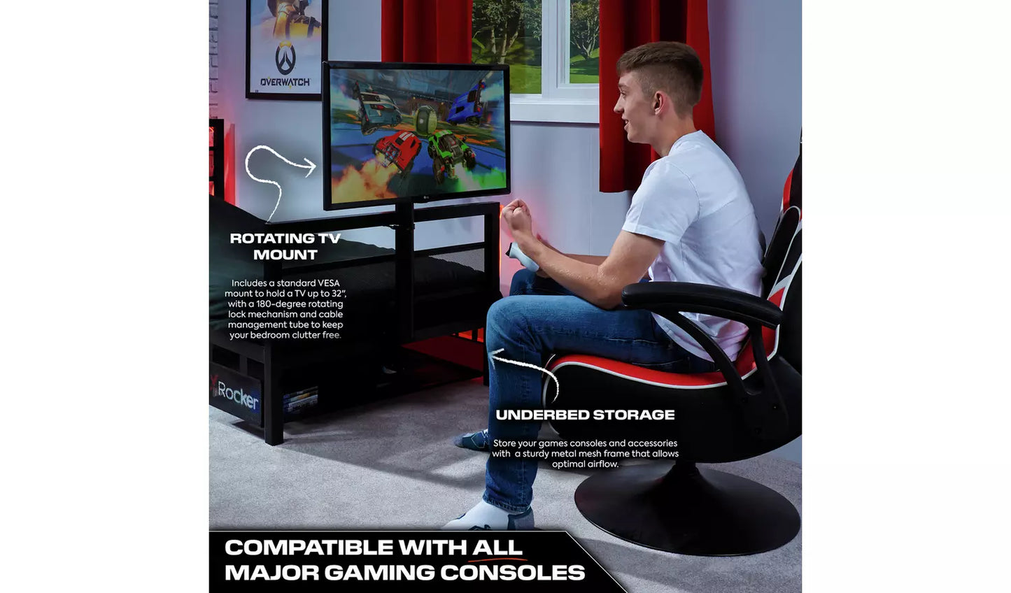 X Rocker BaseCamp TV and Gaming Bed - Black