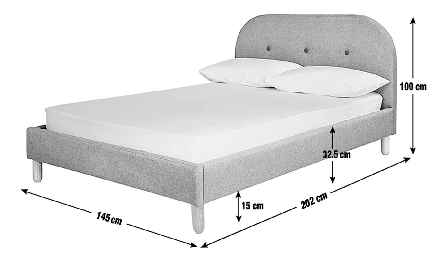 Assembled Habitat Elin Double Fabric Bed Frame - Grey