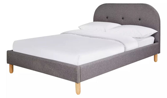 Assembled Habitat Elin Double Fabric Bed Frame - Grey