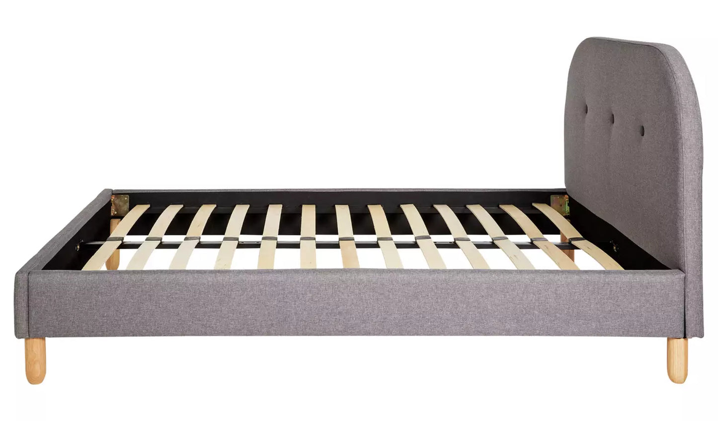 Assembled Habitat Elin Double Fabric Bed Frame - Grey