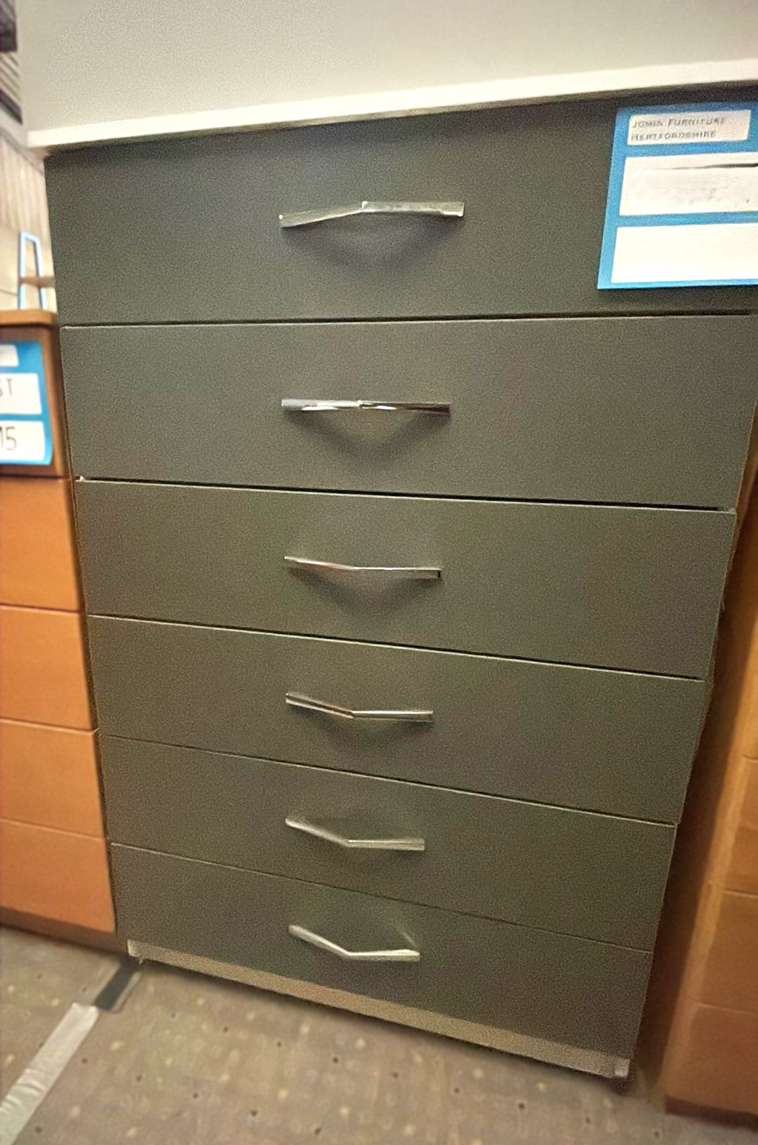 Assembled 6 Drawer Chest - Two Tone