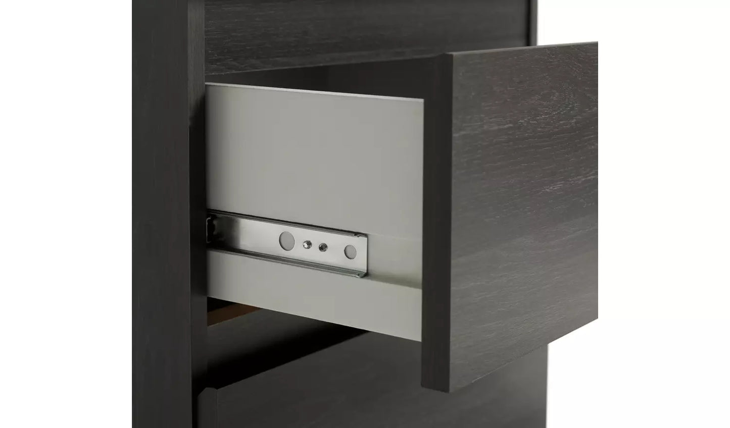 Assembled Habitat Jenson 2 Drawer Bedside Table - Black Brown