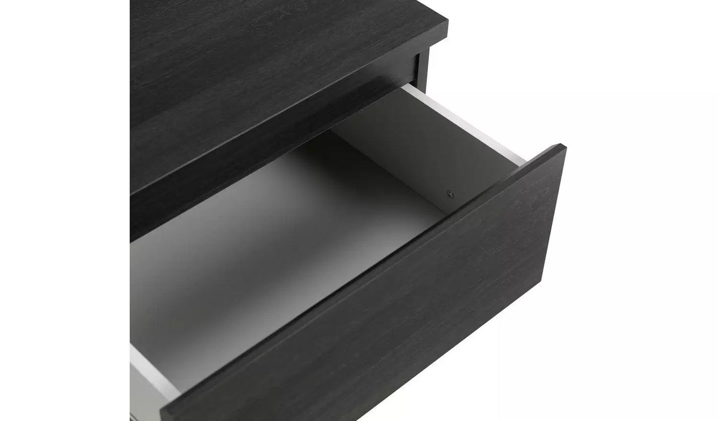 Assembled Habitat Jenson 2 Drawer Bedside Table - Black Brown