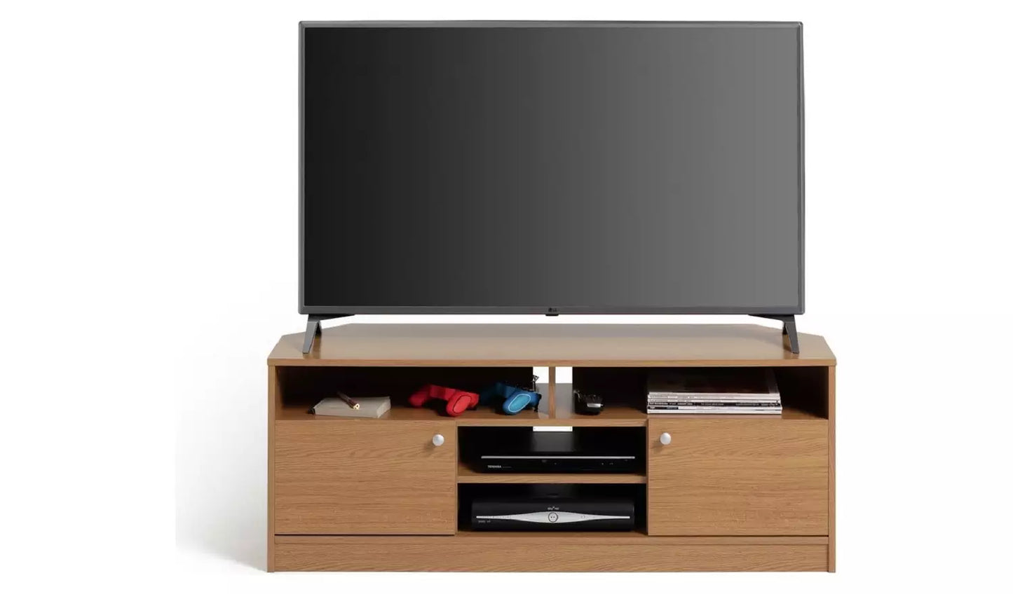 Assembled Corners 2 Door TV Unit - Oak