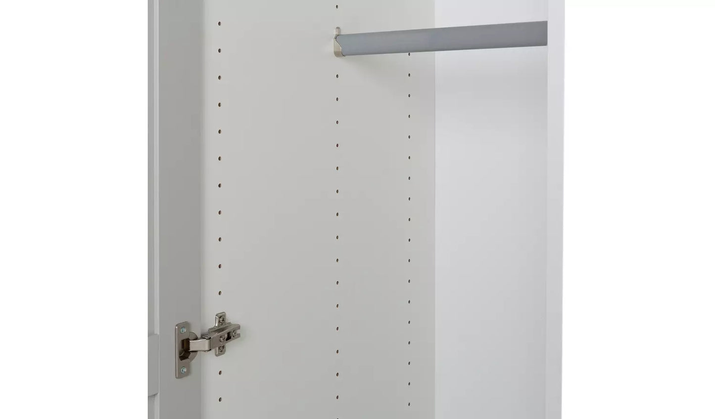 Assembled Habitat Munich Panelled 2 Door Mirrored Wardrobe - Grey