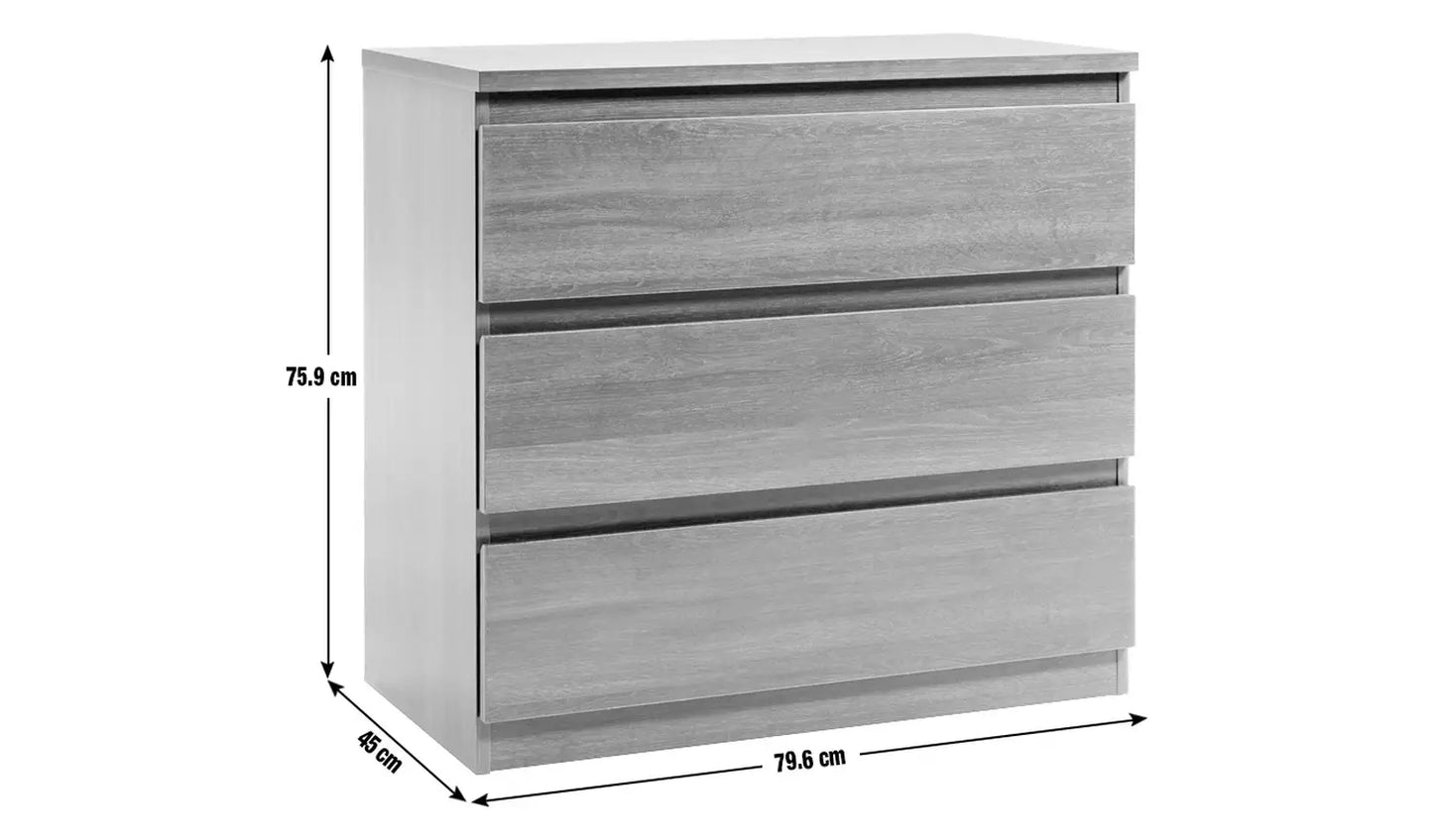 Assembled Habitat Jenson 3 Drawer Chest - Black Brown
