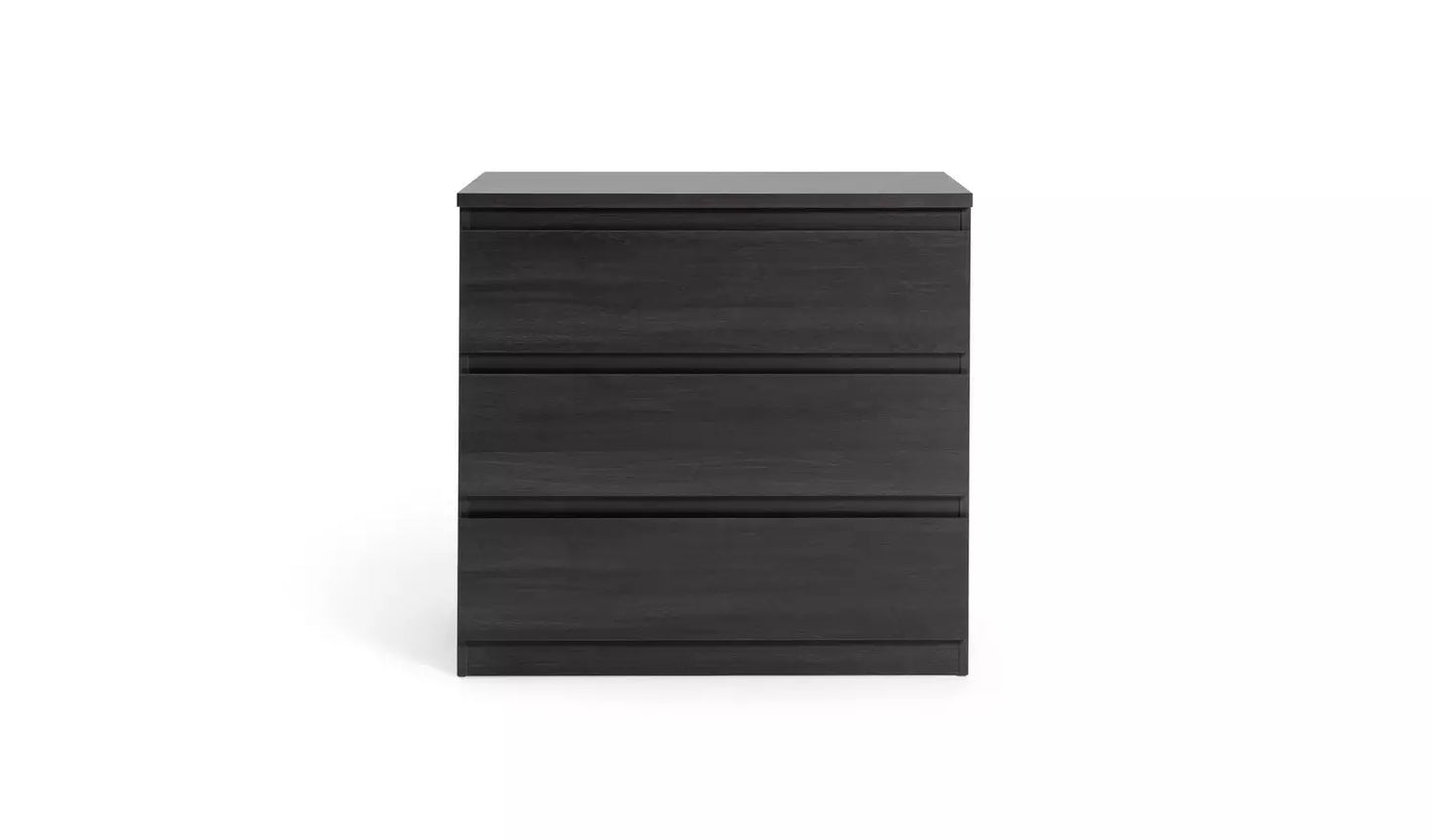 Assembled Habitat Jenson 3 Drawer Chest - Black Brown