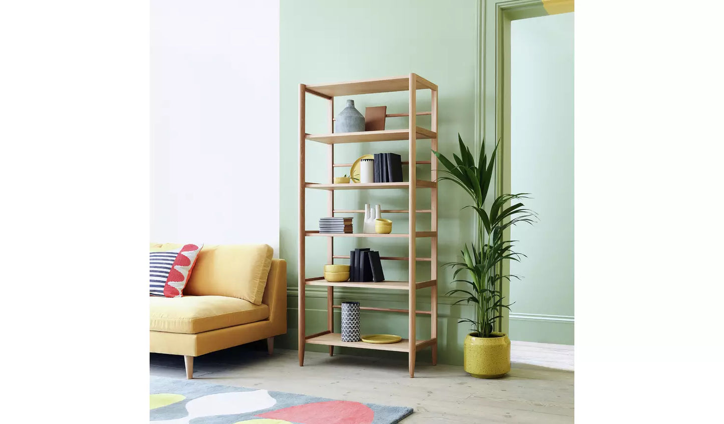 Assembled Habitat Cornelia Oak Veneer Bookcase