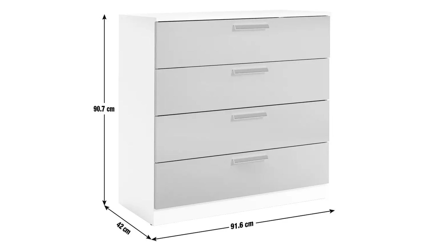 Assembled Habitat Munich 4 Drawer Chest - Grey
