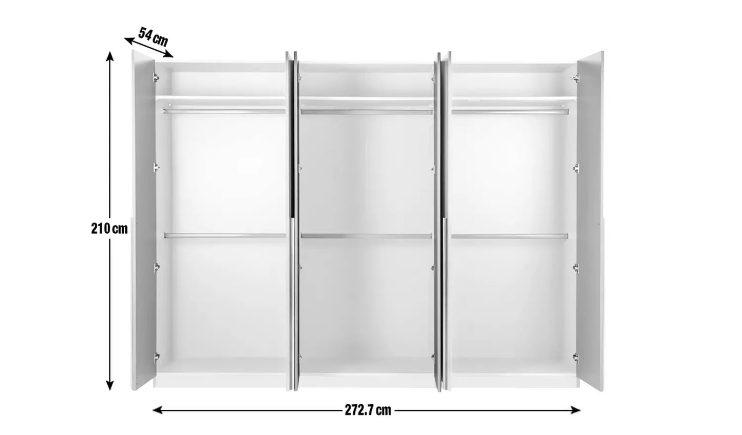 Habitat Munich 6 Door 2 Mirror Wardrobe - White