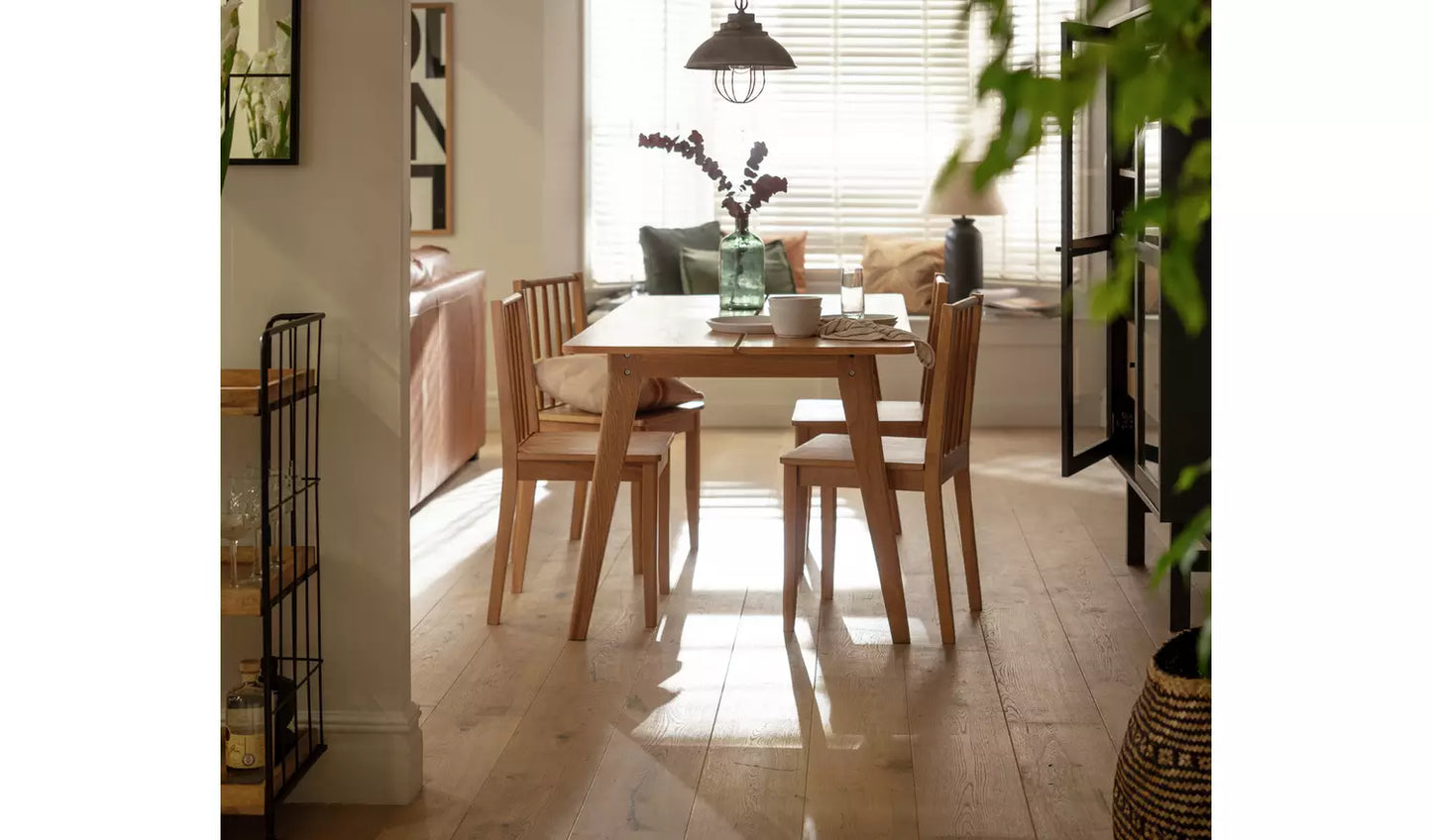 Large 190cm - Habitat Nel Wood Veneer Dining Table - Black