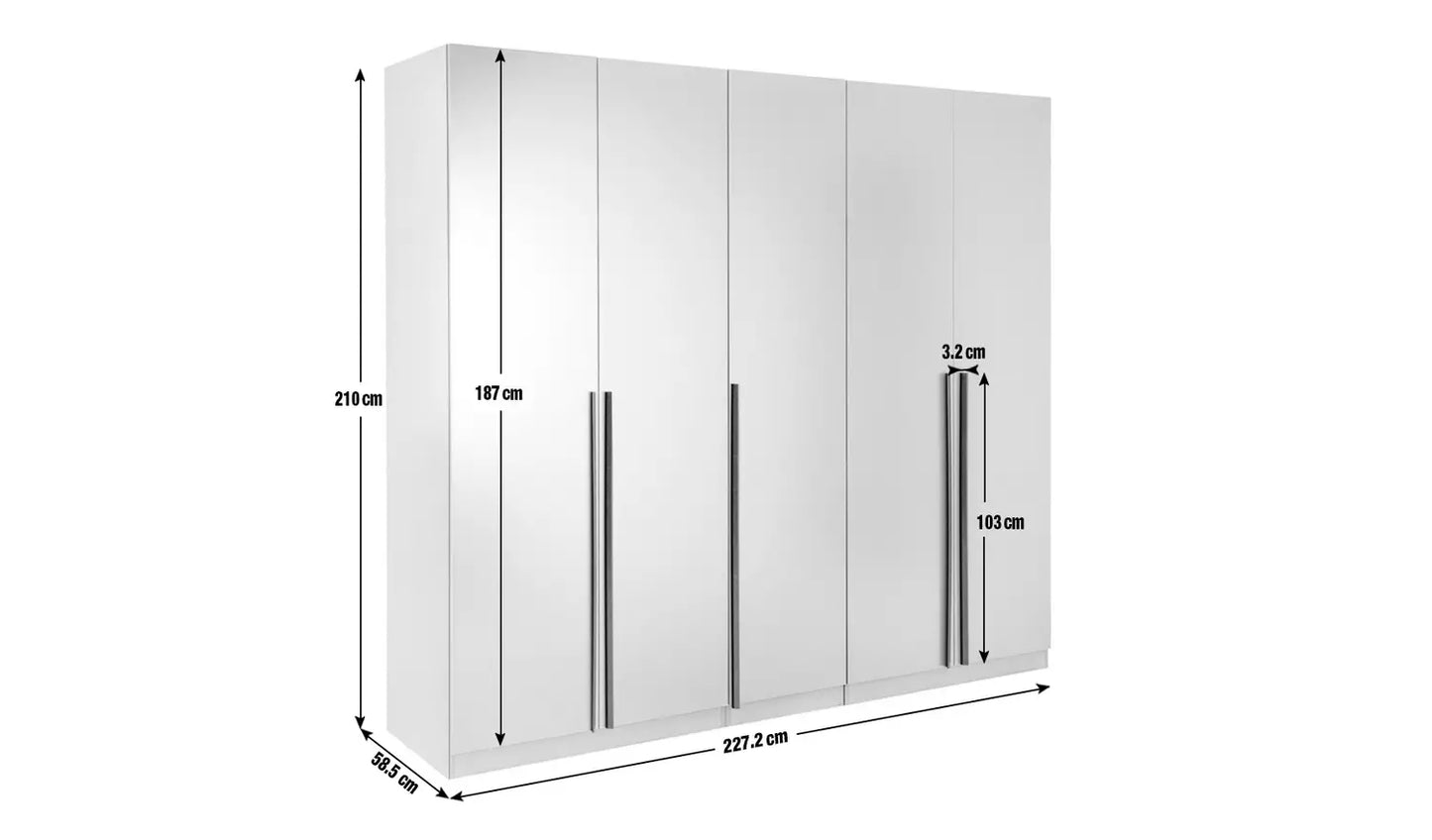 Habitat Munich 5 Door Wardrobe - White