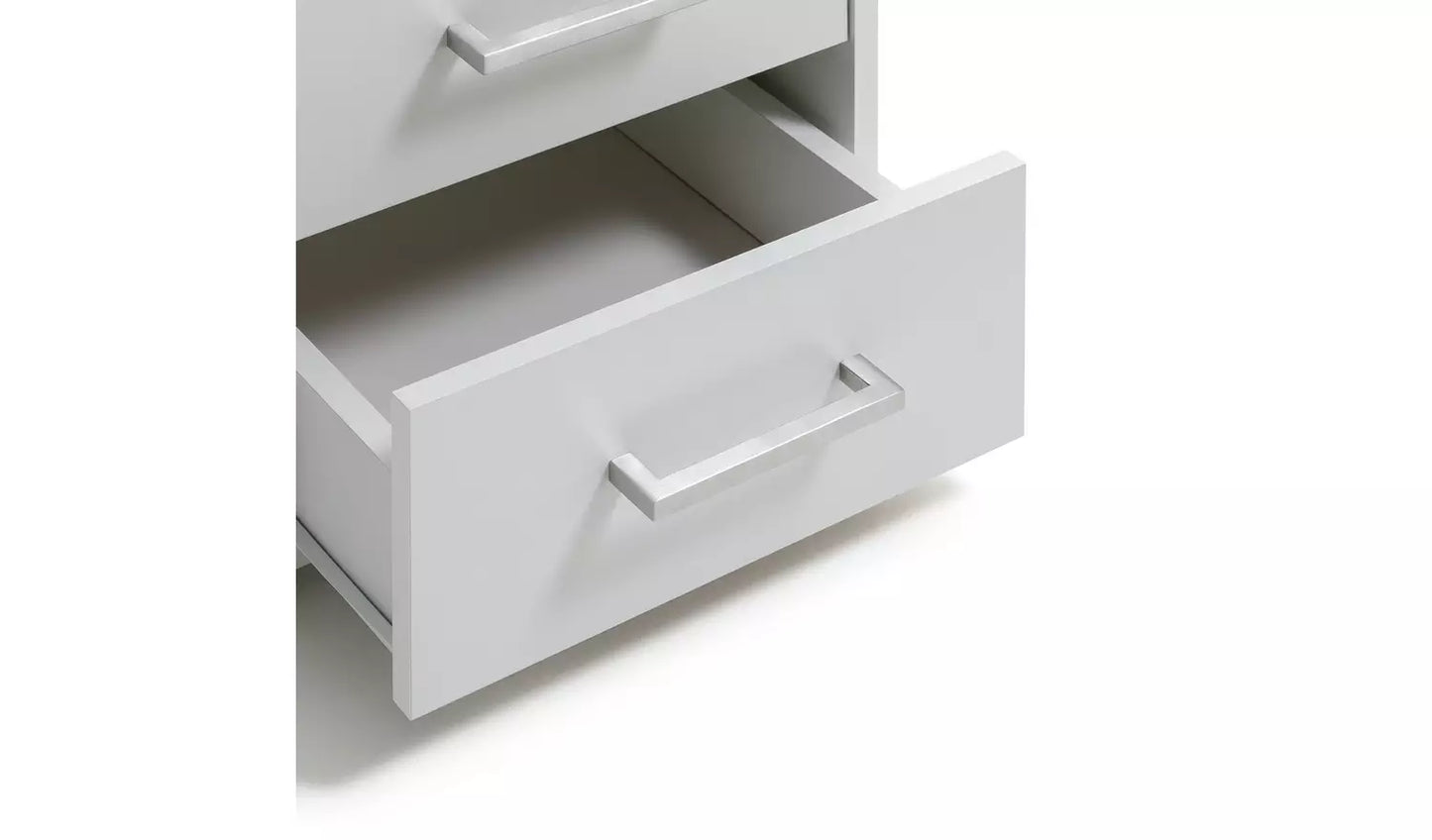Assembled 3 Drawer Bedside Table - White