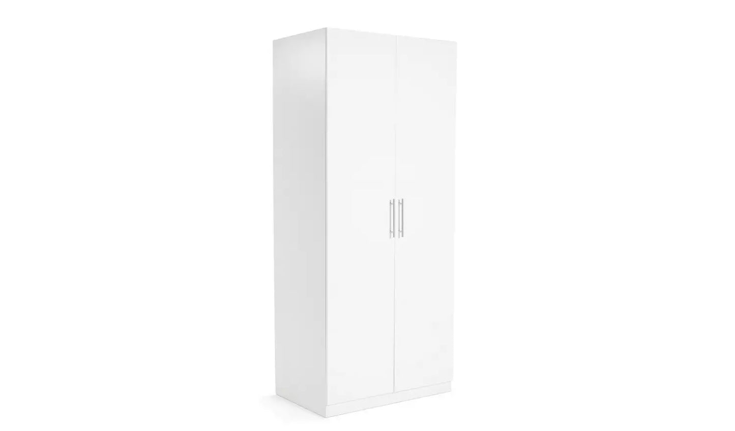 Habitat Munich 2 Door Wardrobe - White Gloss