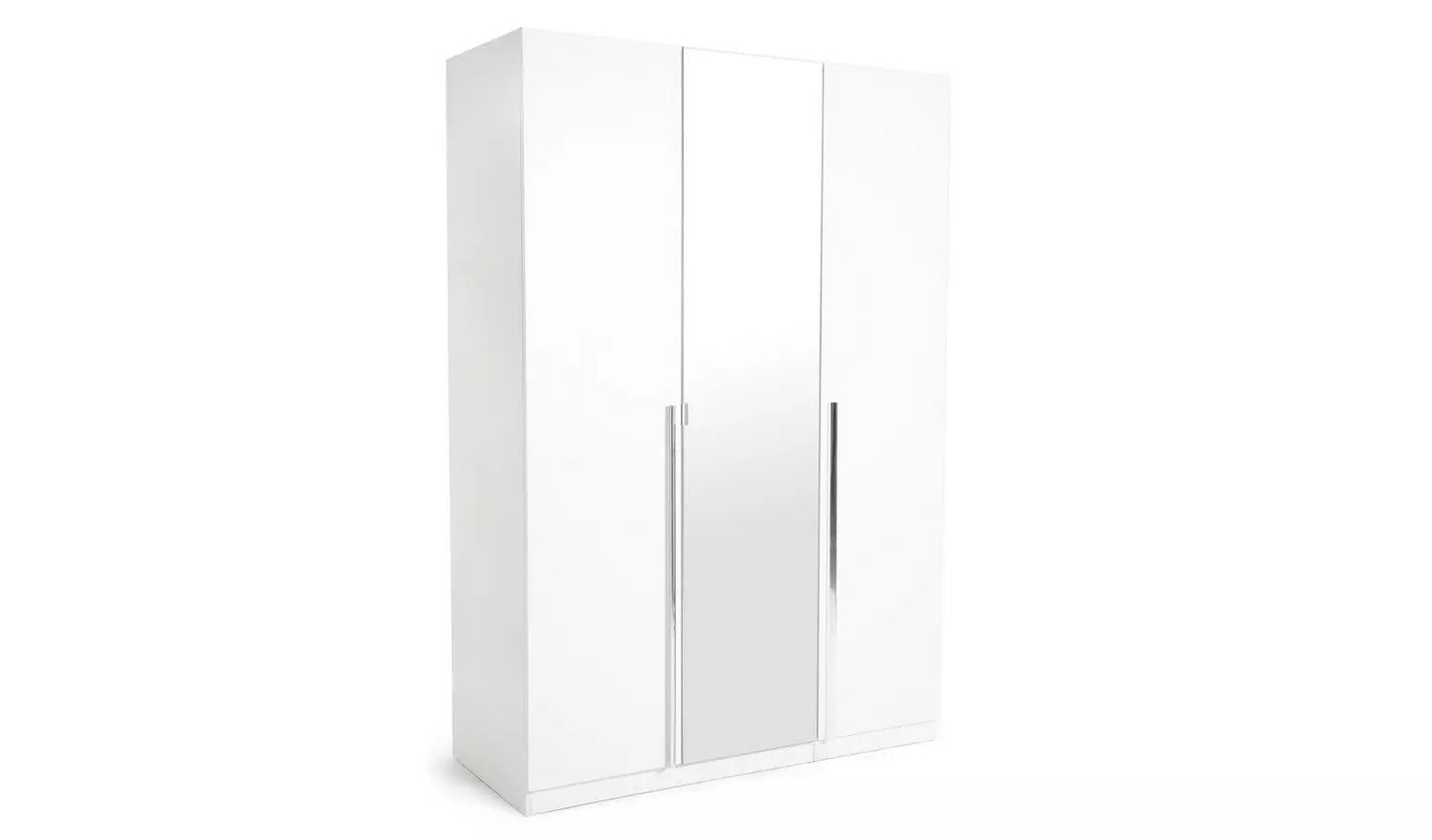 Habitat Munich 3 Door Mirror Wardrobe - White