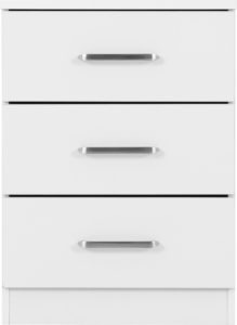 New 3 Drawer Bedside Table - White