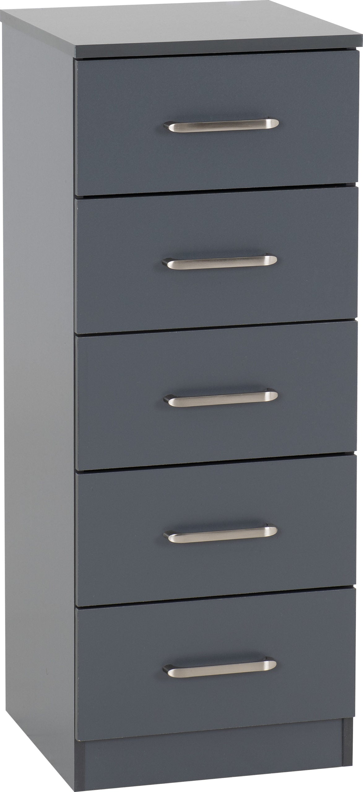 New 5 Drawer Narrow Chest - White