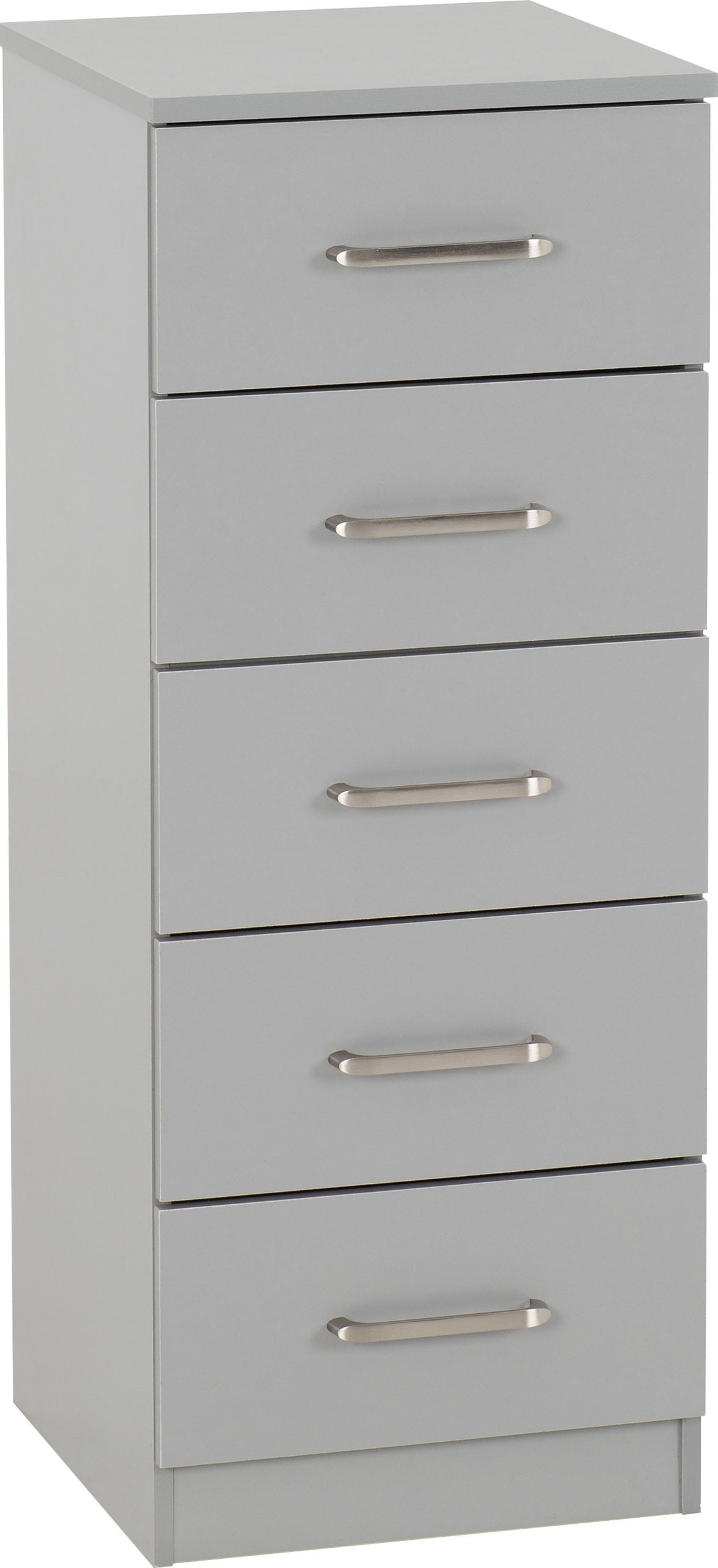 New 5 Drawer Narrow Chest - White