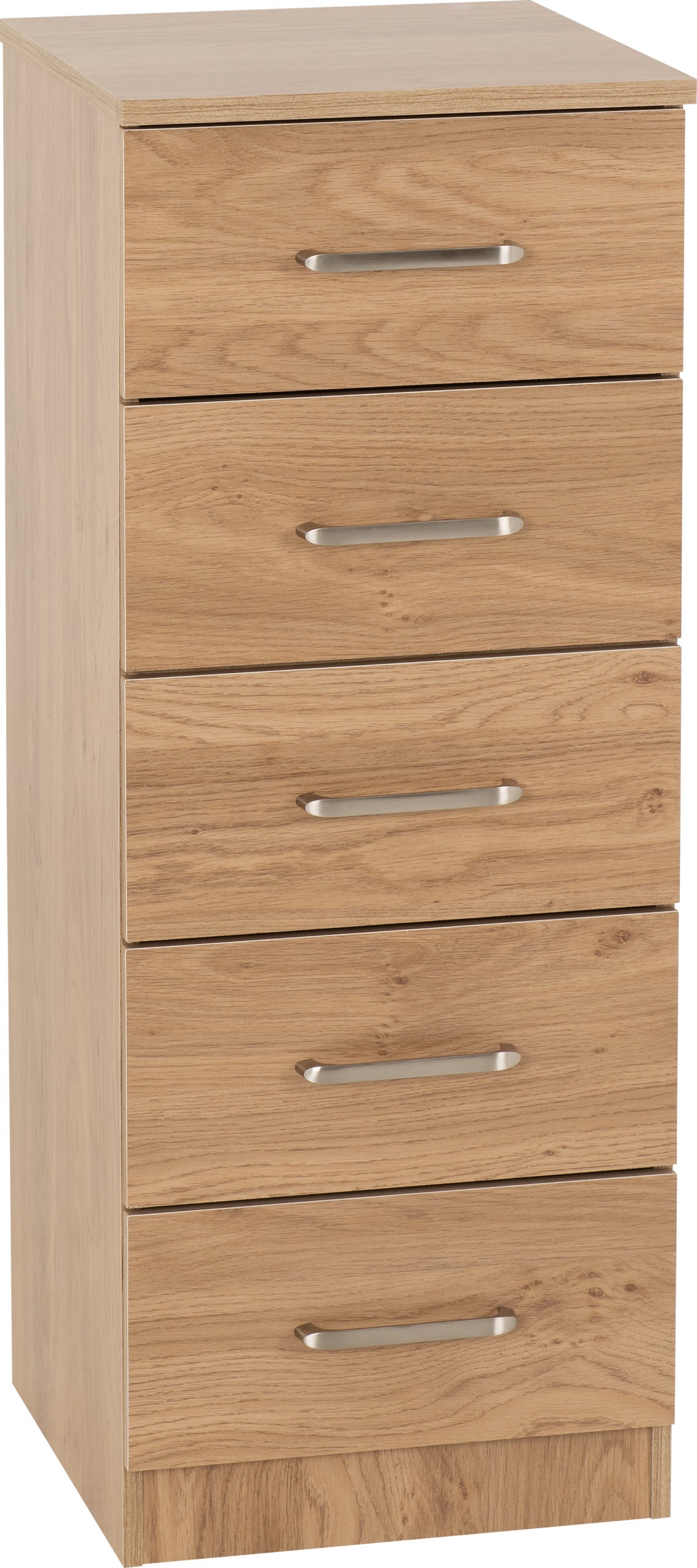New 5 Drawer Narrow Chest - White