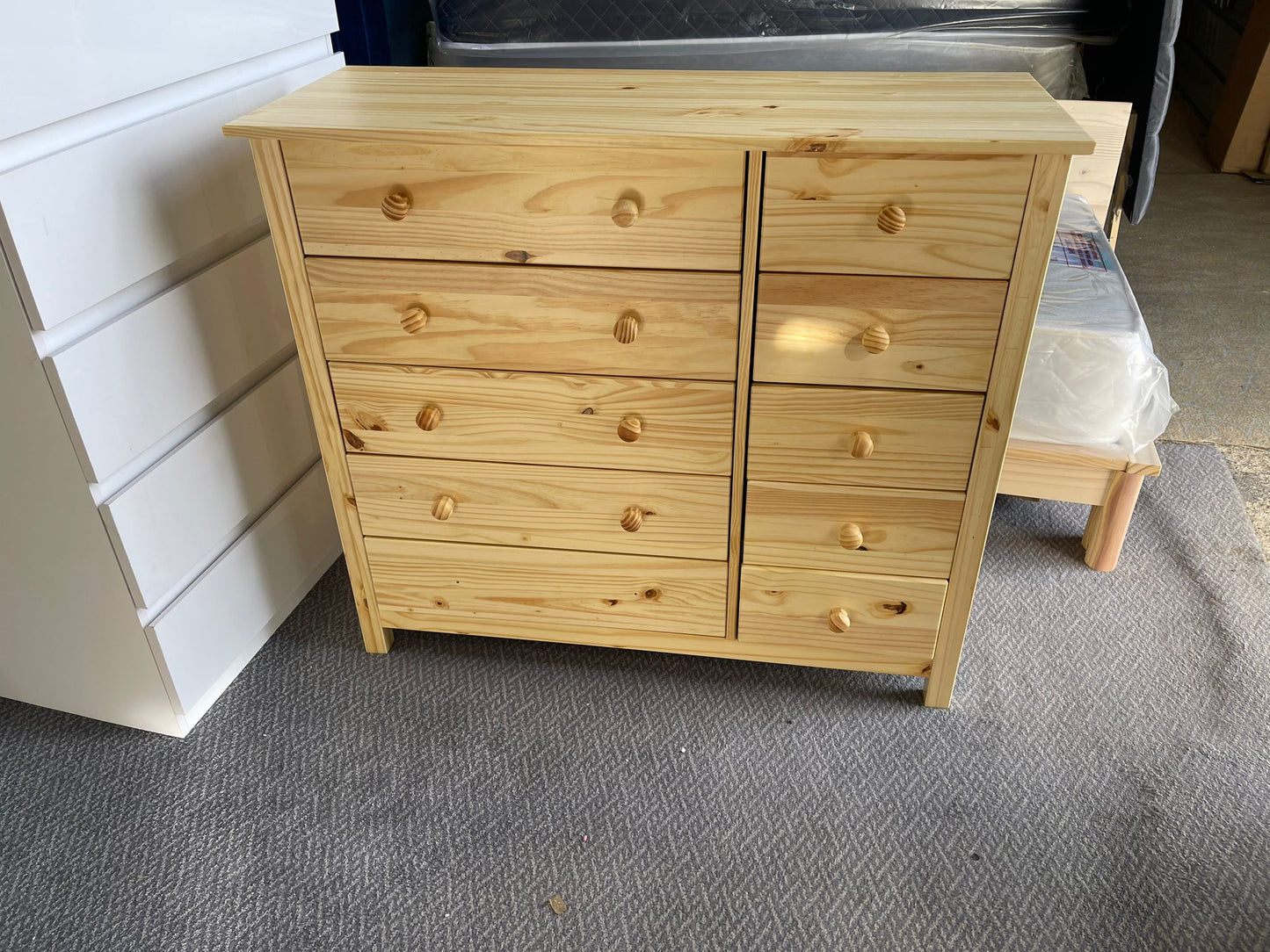 Assembled Scandinavia 5+5 Drawer Chest - Pine