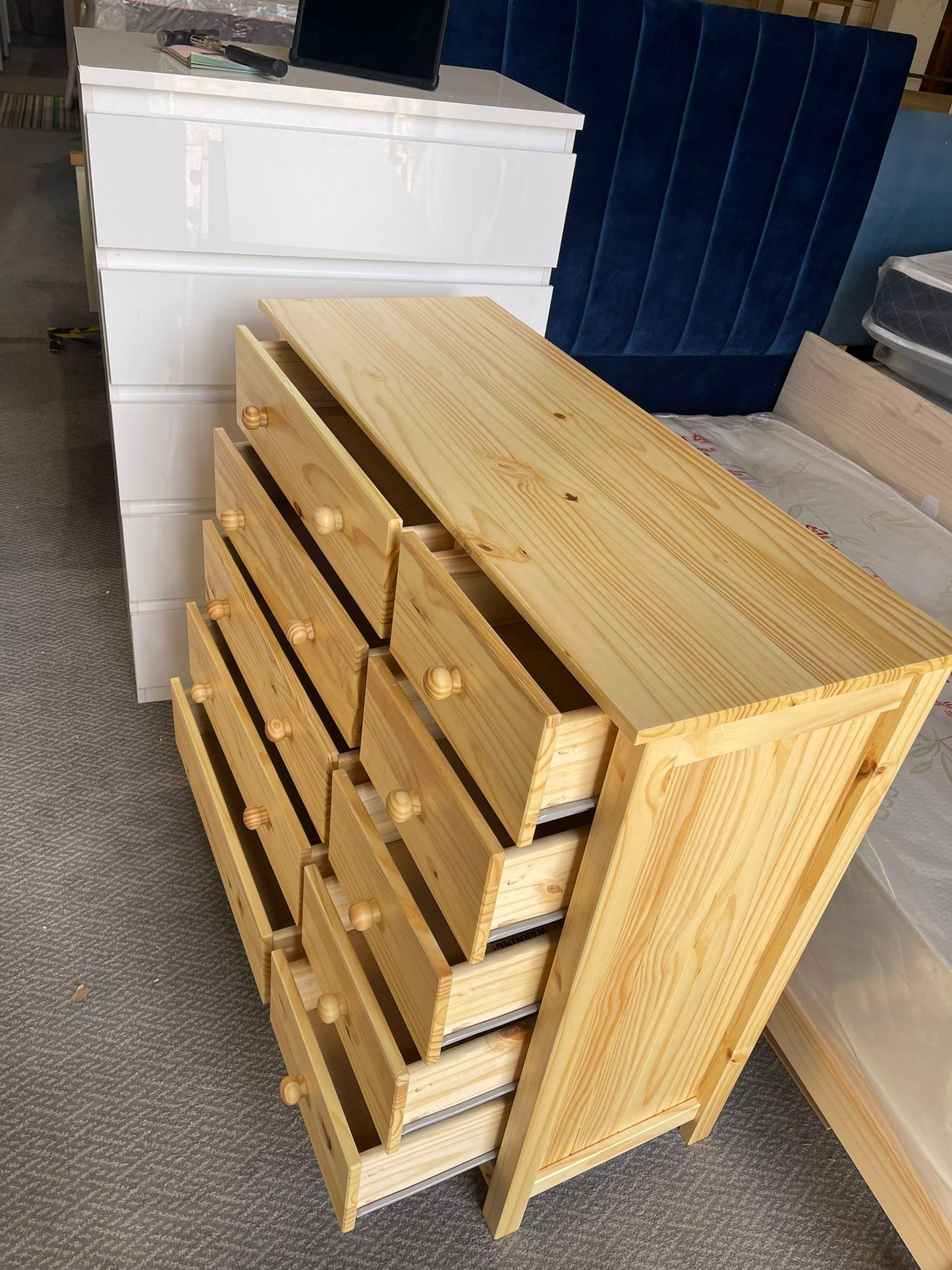 Assembled Scandinavia 5+5 Drawer Chest - Pine