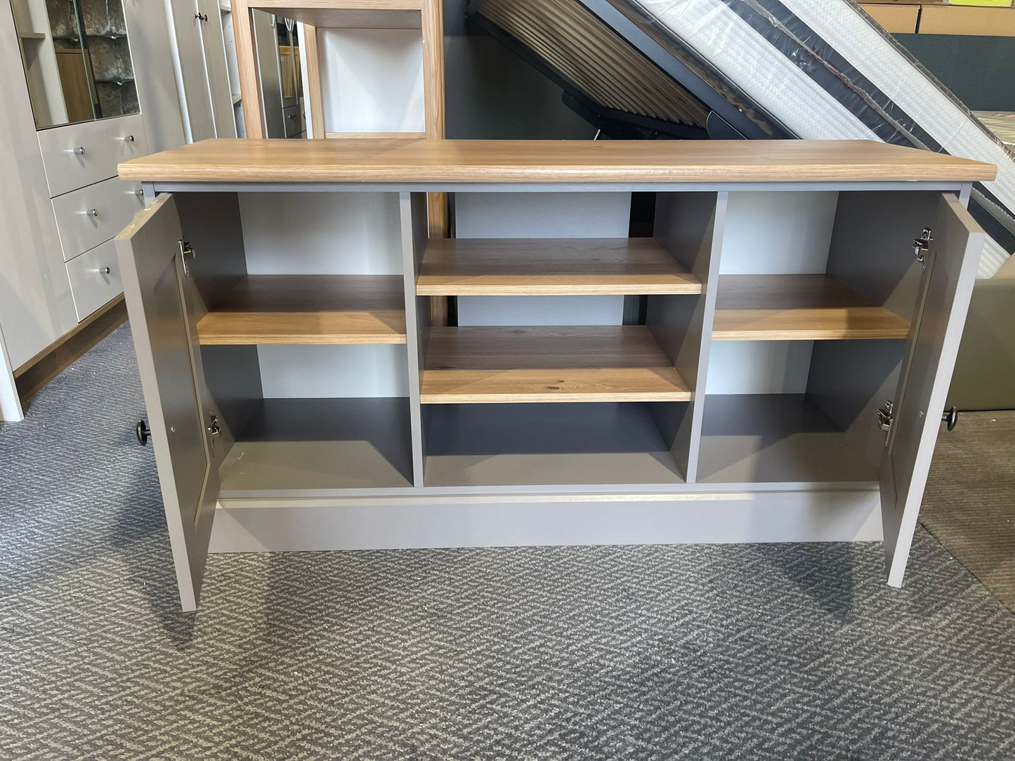 Assembled Winchester 2 Door Sideboard and TV Unit - Grey