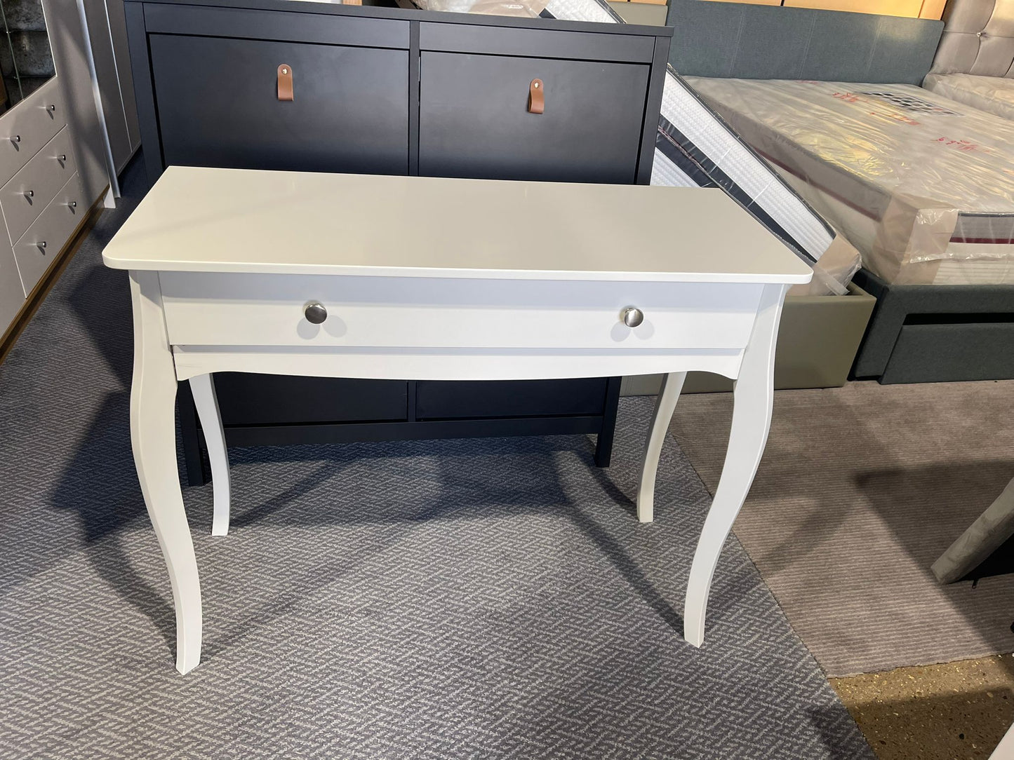 Assembled Amelie 1 Drawer Dressing Table - White