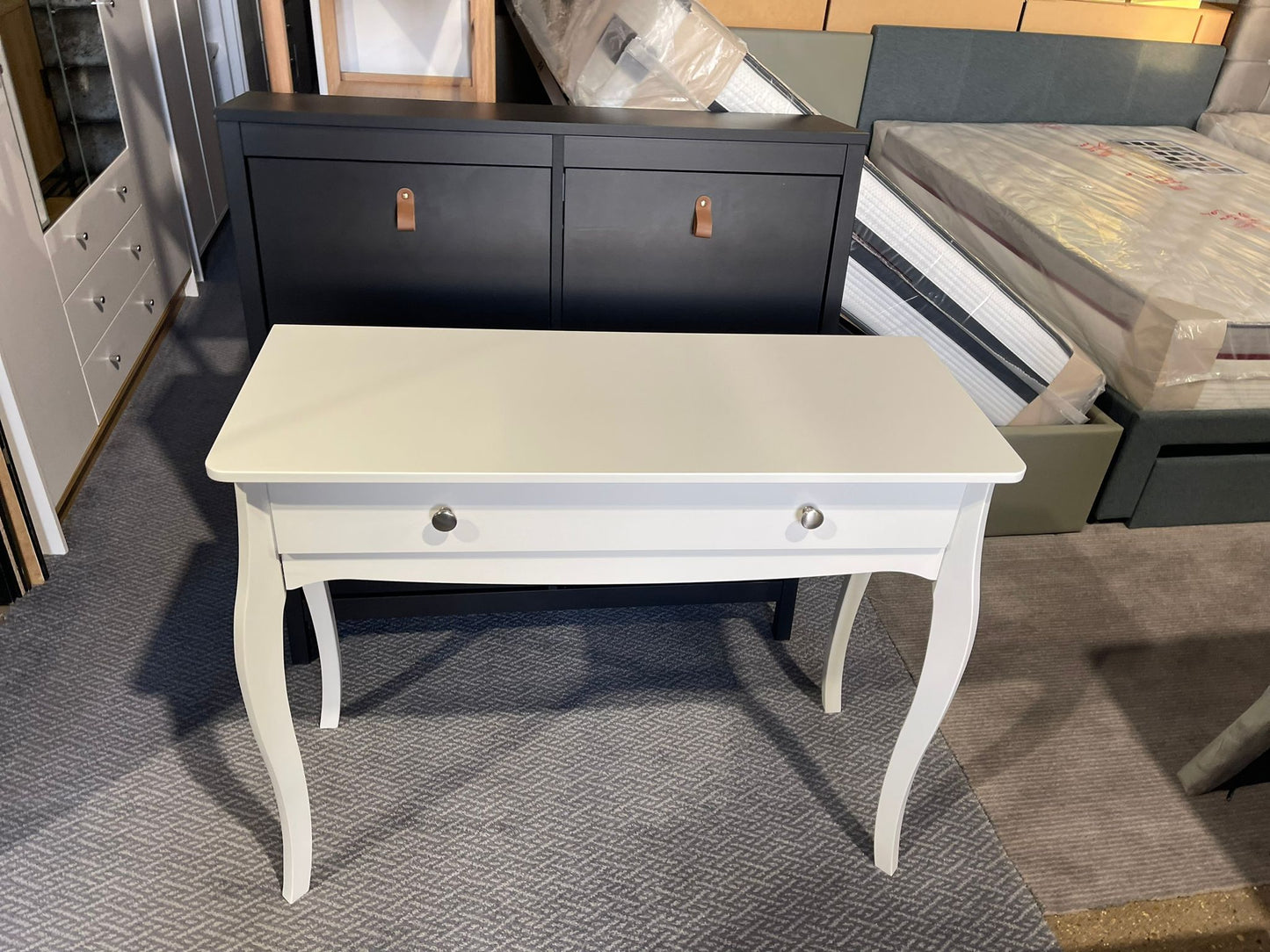 Assembled Amelie 1 Drawer Dressing Table - White