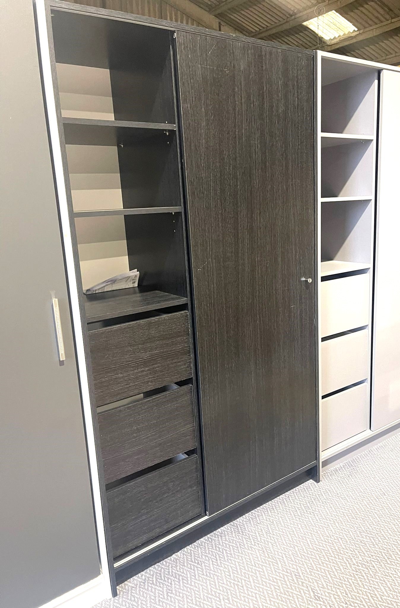 Assembled Malibu 1 Door Sliding Wardrobe - Black